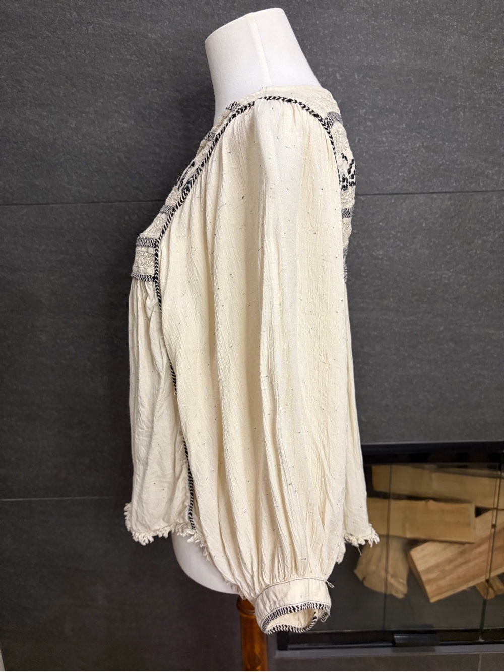Free People Cyprus Avenue Ivory Embroidered Top Size Medium - Picture 9 of 14